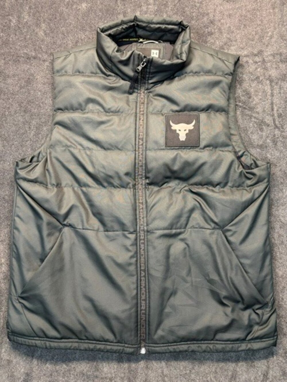 Under Armour Project Rock Green Heavyweight Puffer Vest Men’s Size L